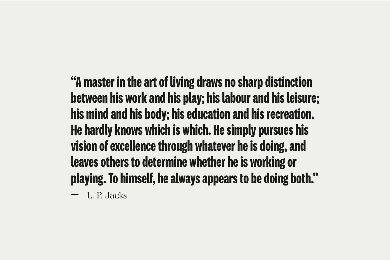 Points Play Quote About Work And Play Brand Design Off White Background