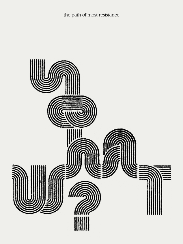 Points Play Typographic Illustration Of So What Black And White