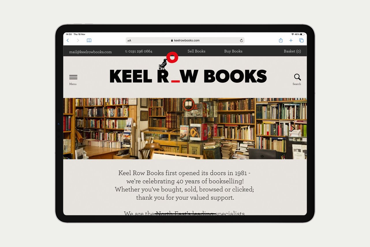 Points Projects Keel Row Books Brand Identity Website Ipad